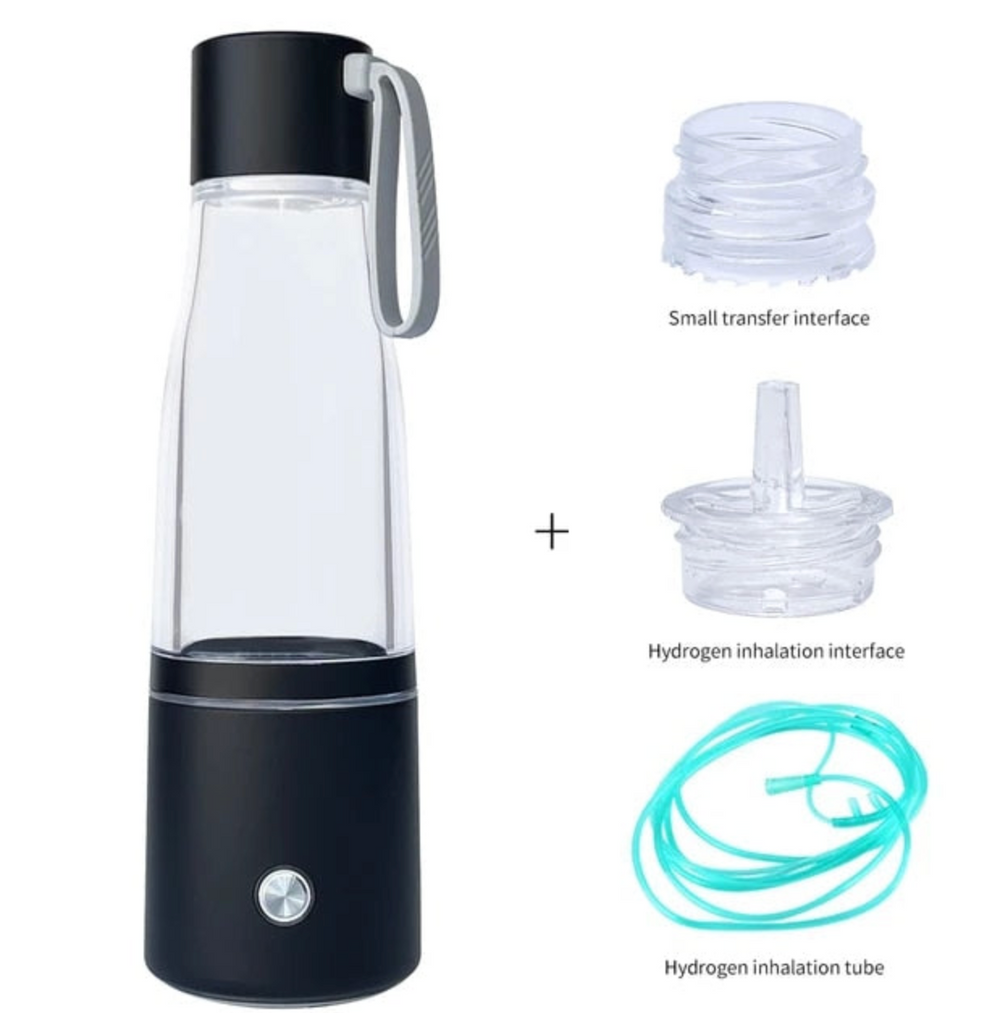 Hydra-Travel bottle with small transfer interface, hydrogen inhalation interface and inhalation tube