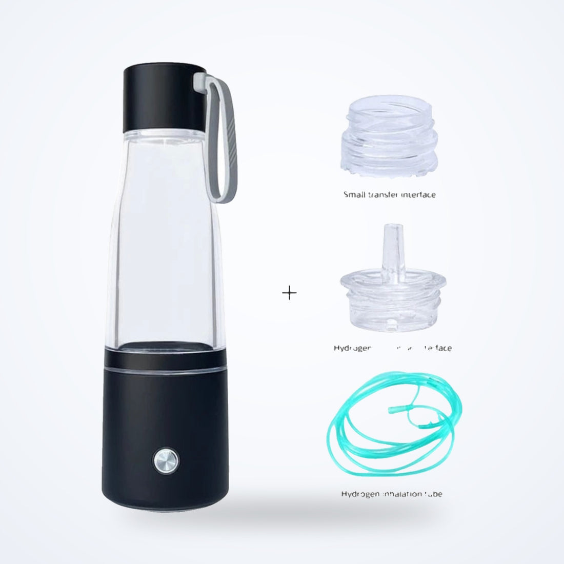 Hydra-Travel hydrogen bottle with inhalation interface and cannula